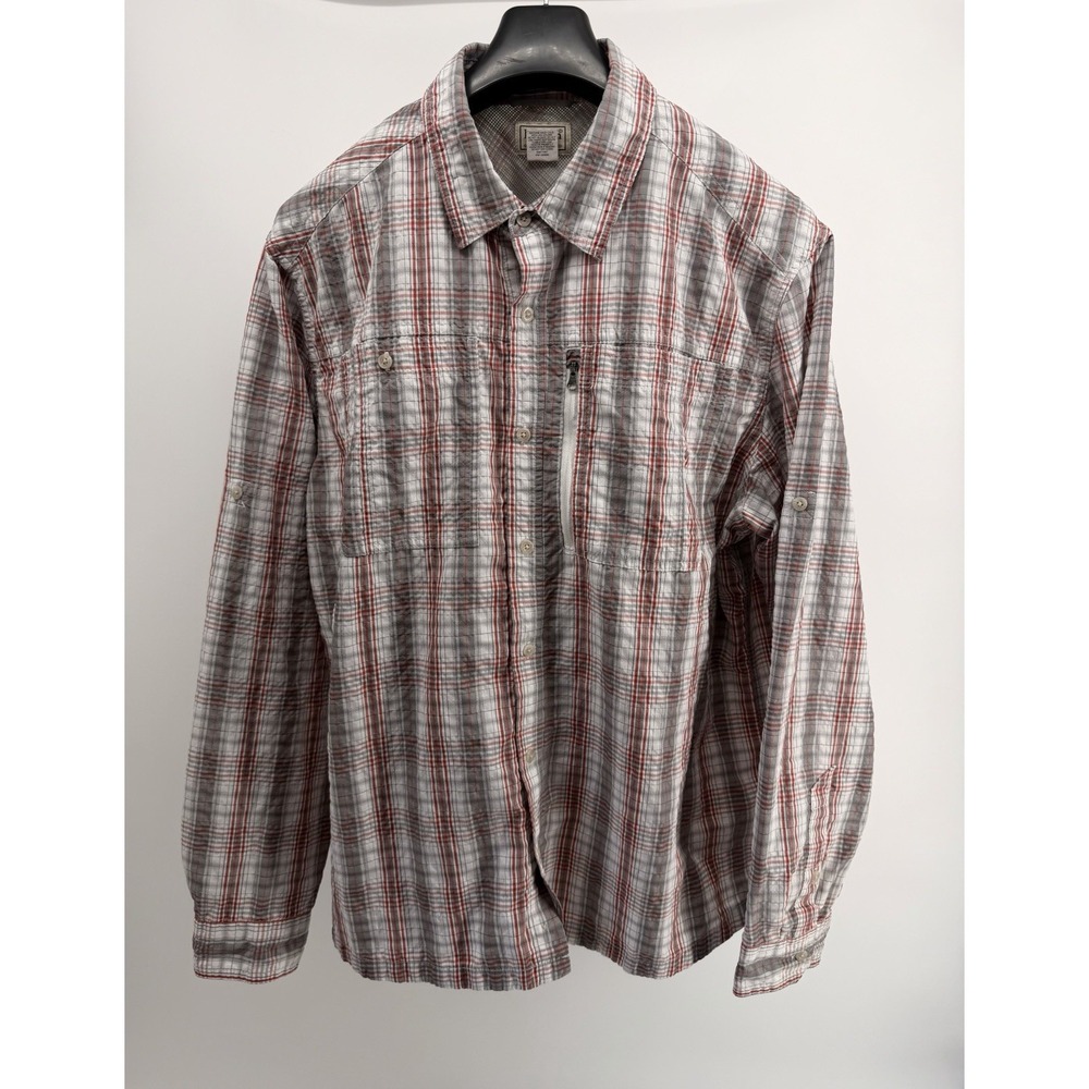 LL Bean Mens Plaid Long Sleeved Button Down Shirt XL